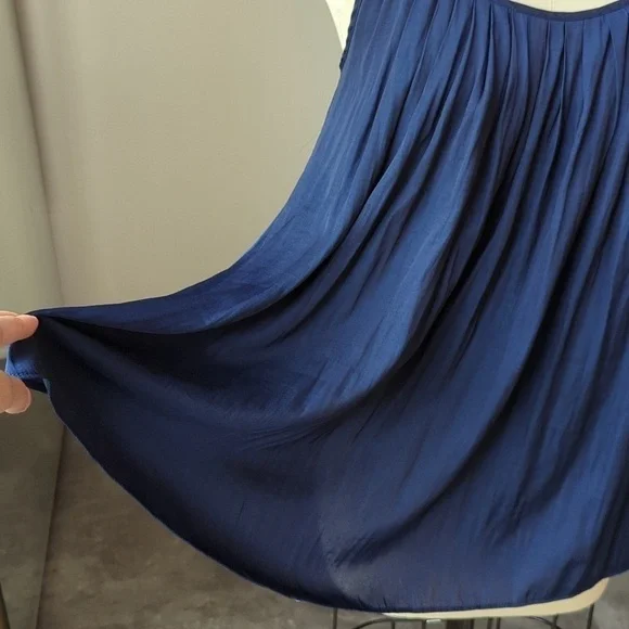 Gap Scoop Neck Satin Loose Fitting Tank Top Navy XS casual preppy summer - Picture 4 of 6